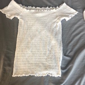 White off the shoulder crop top